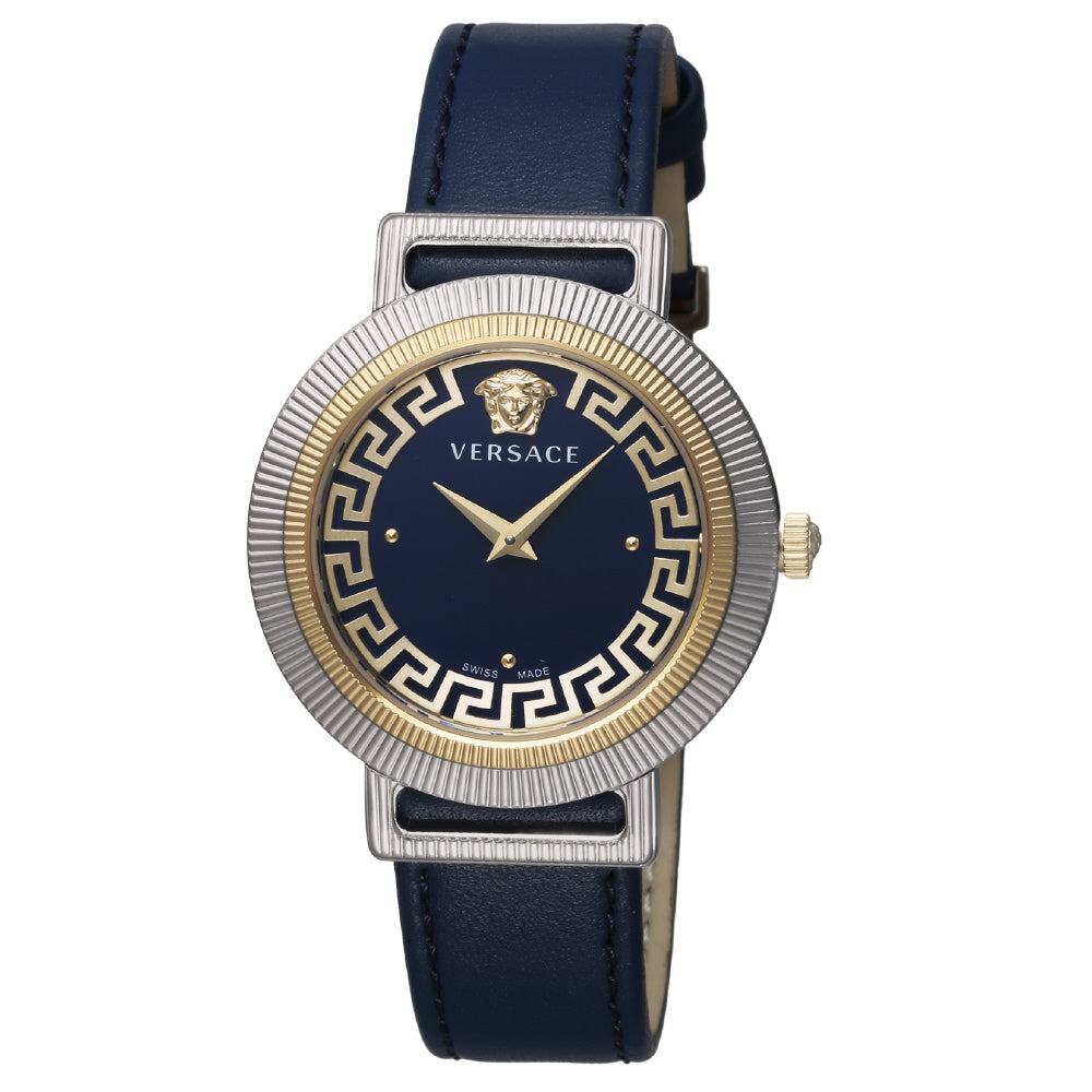 VERSACE VE3D00122 Watch - Greca Chic Blue Watch 2-Year Warranty Stylish Design Water Resistant Luxury Timepiece