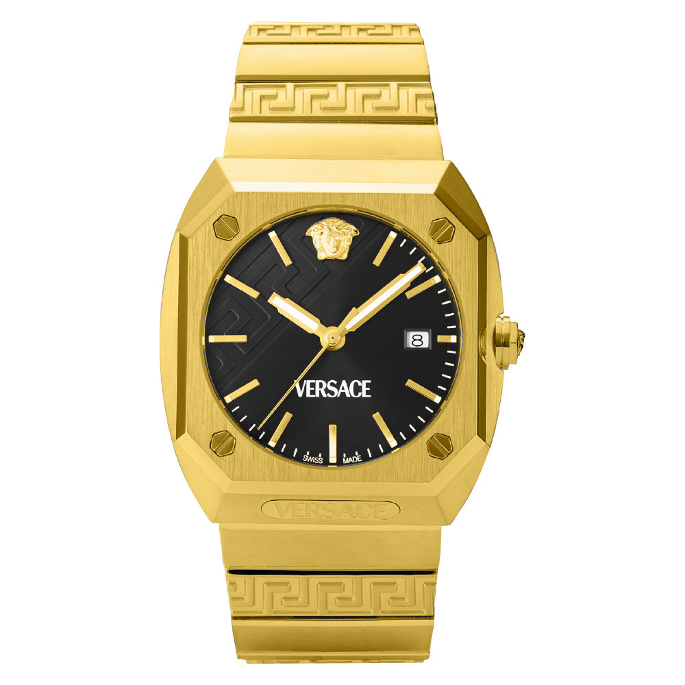 VERSACE VE8F00424 Watch - Antares Collection Black Dial Stainless Steel Case Water Resistant 2-Year Warranty