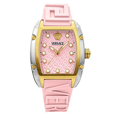 VERSACE VE8K00224 Watch - Dominus 2-Year Warranty Pink Luxury Design Swiss Movement Water Resistant