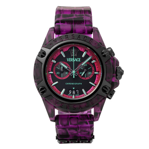 VERSACE VE8P00124 Watch - Icon Active 2-Year Warranty Purple Stylish Design Durable Build Water Resistant