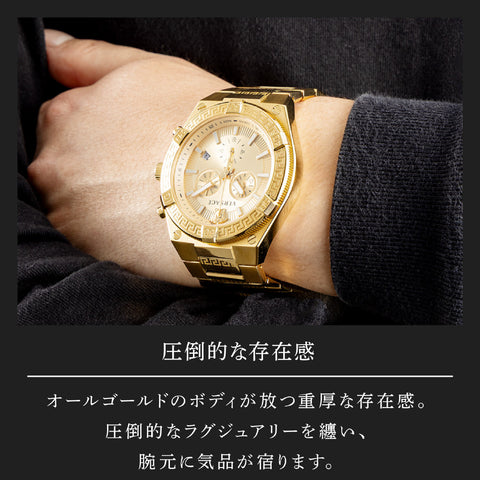 IPPO JAPAN WATCH VESO01424 Watch - Sporty Greca 2-Year Warranty Gold Stylish Design Durable Construction Water-Resistant (Ima