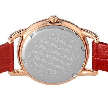 WF17B016SDSRE VintageCandy Red Stylish Design Water Resistant Quartz Movement Fashionable Timepiece