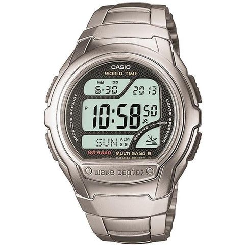 Casio Men's Wave Ceptor Radio-Controlled Multiband 5 Metal Band Watch WV-58RD-1AJF