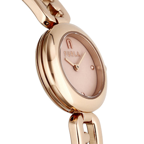 FURLA WW00015016L3 Watch - Arco Chain Pink Leather Watch 2-Year Warranty Elegant Design Water Resistant Stylish Accessory (Im
