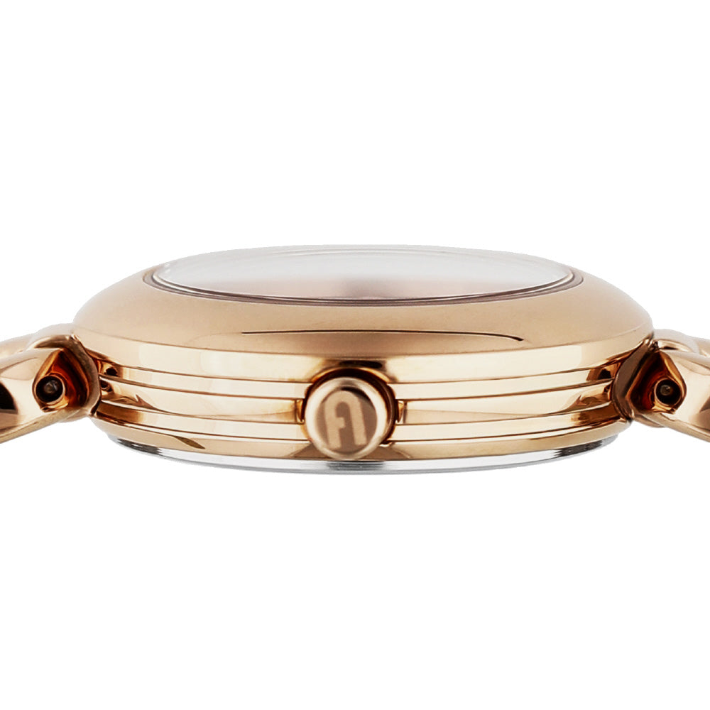 FURLA WW00015016L3 Watch - Arco Chain Pink Leather Watch 2-Year Warranty Elegant Design Water Resistant Stylish Accessory (Im