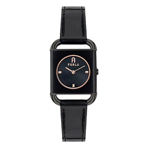 IPPO JAPAN WATCH WW00017019L7 Watch - FURLA ARCO SQUARE Elegant Design 2-Year Warranty Black Genuine Leather Stylish Watch