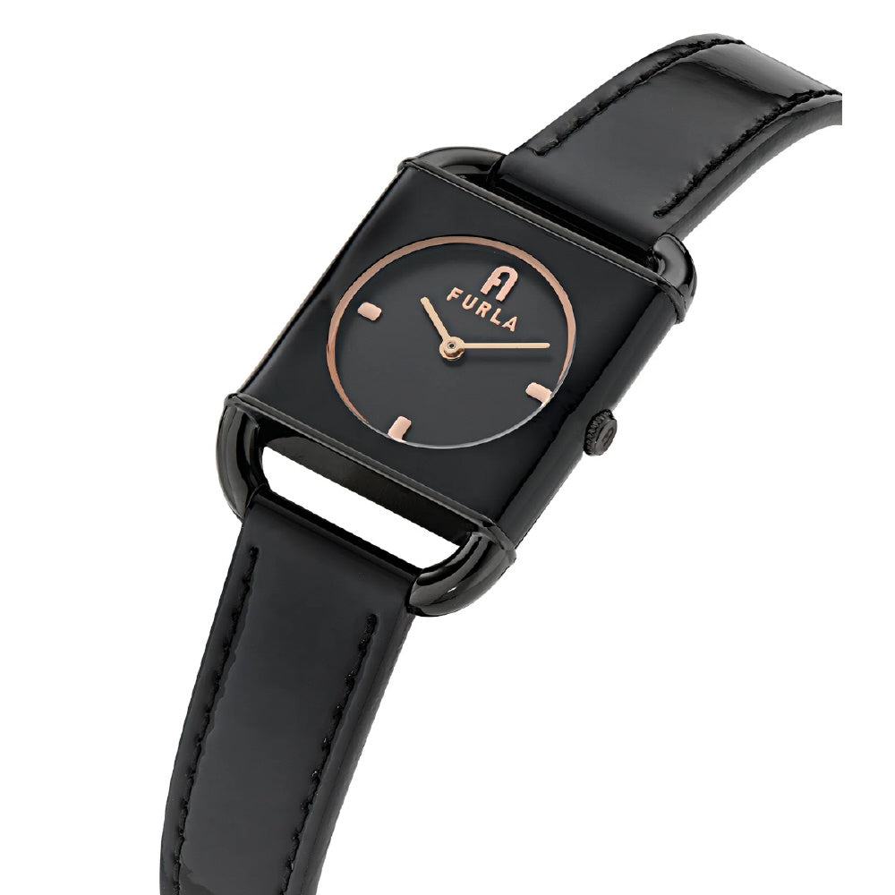 IPPO JAPAN WATCH WW00017019L7 Watch - FURLA ARCO SQUARE Elegant Design 2-Year Warranty Black Genuine Leather Stylish Watch (I