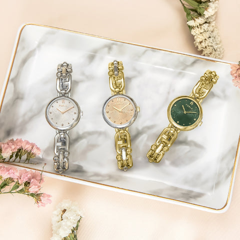 OTHER WW00063002L2 Stylish Green Design 2-Year Warranty Water Resistant Elegant Round Face