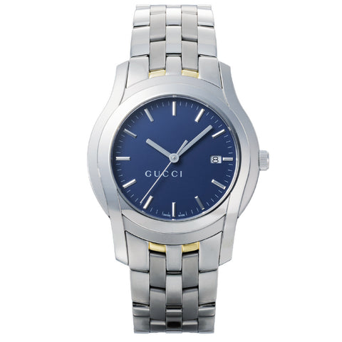 GUCCI YA055217 Luxury G-Class Watch 2-Year Warranty Blue Dial Stainless Steel Case Water Resistant