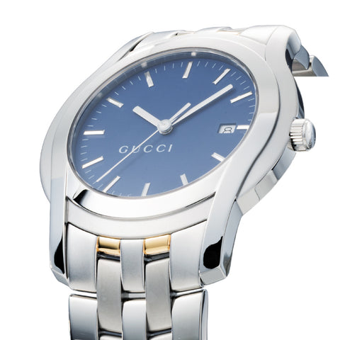 GUCCI YA055217 Luxury G-Class Watch 2-Year Warranty Blue Dial Stainless Steel Case Water Resistant