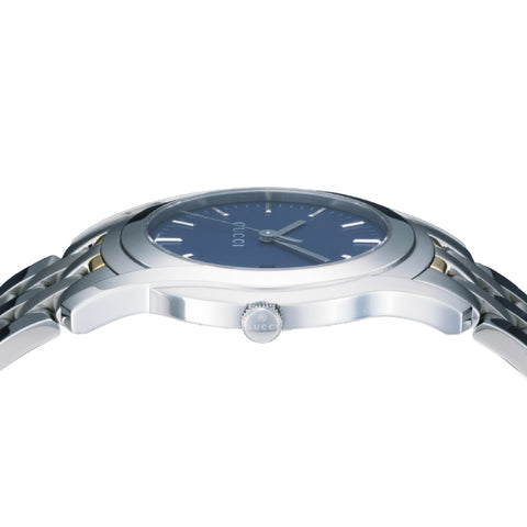 GUCCI YA055217 Luxury G-Class Watch 2-Year Warranty Blue Dial Stainless Steel Case Water Resistant