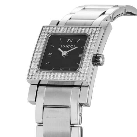 GUCCI YA079608 Luxury Black Watch Stainless Steel Case Water Resistant 2-Year Warranty Elegant Design