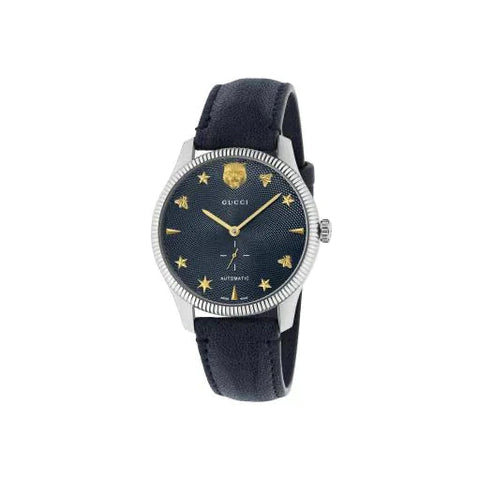 GUCCI YA126347 G Timeless Navy Watch with 2 Year Warranty Elegant Design Durable Stainless Steel Case and Swiss Quartz Movement
