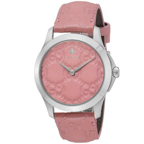 GUCCI YA1264030 G-Timeless Pink Dial Stainless Steel Case Water Resistant 2-Year Warranty