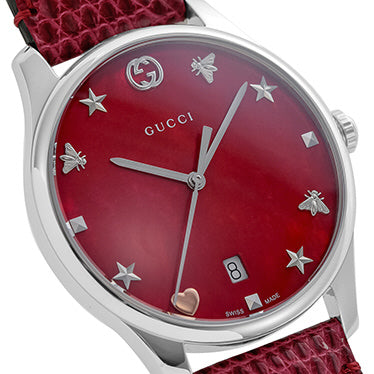 GUCCI YA1264041 G-Timeless Red Watch 2-Year Warranty Elegant Design Swiss Movement
