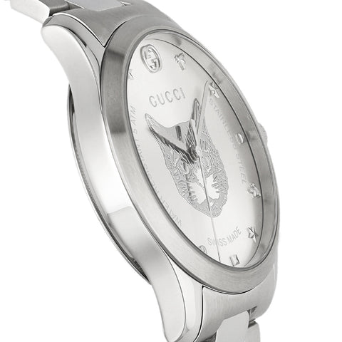 GUCCI YA1264095 G-Timeless Silver Watch 2-Year Warranty Elegant Design Swiss Movement