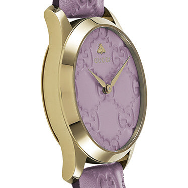 GUCCI YA1264098 G-Timeless Purple Dial Stainless Steel Case 2-Year Warranty Luxury Watch
