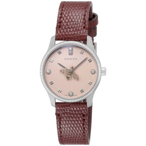 GUCCI YA1265017 G-Timeless 2-Year Warranty Pink Stainless Steel Elegant Design Classic Style