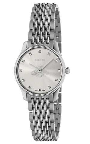 GUCCI YA1265019 G Timeless Silver Watch with 2 Year Warranty, Elegant Design, Swiss Movement for Timeless Style