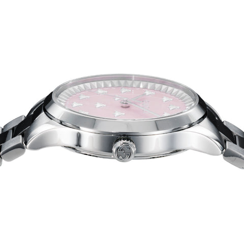 GUCCI YA1265033 G-Timeless Pink Dial Stainless Steel Case Swiss Movement 2-Year Warranty