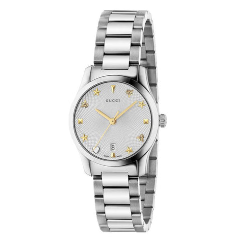 GUCCI YA126572A G Timeless White Watch with 2 Year Warranty Elegant Design Swiss Movement Water Resistant Fashion Accessory