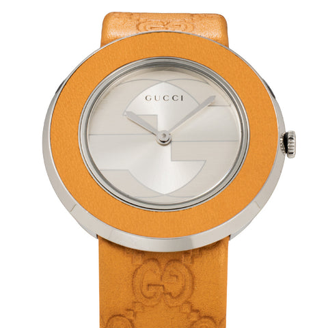 GUCCI YA129448 Stylish Silver U-Play Watch 2-Year Warranty Elegant Design Versatile Wear