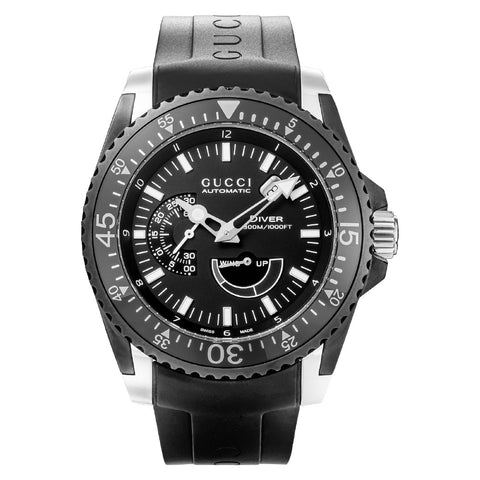 GUCCI YA136201 Dive 2-Year Warranty Black Stainless Steel Water Resistant Luxury Watch