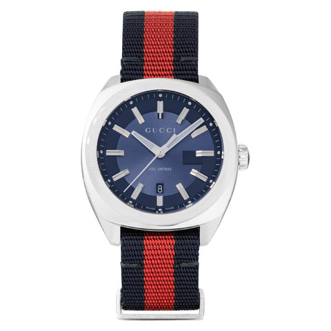 GUCCI YA142304 Navy Dial Stainless Steel Case Quartz Movement 2-Year Warranty Luxury Watch