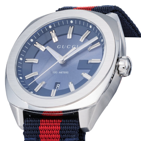 GUCCI YA142304 Navy Dial Stainless Steel Case Quartz Movement 2-Year Warranty Luxury Watch