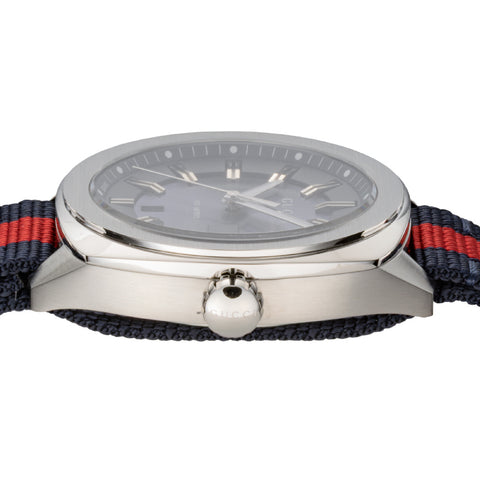 GUCCI YA142304 Navy Dial Stainless Steel Case Quartz Movement 2-Year Warranty Luxury Watch