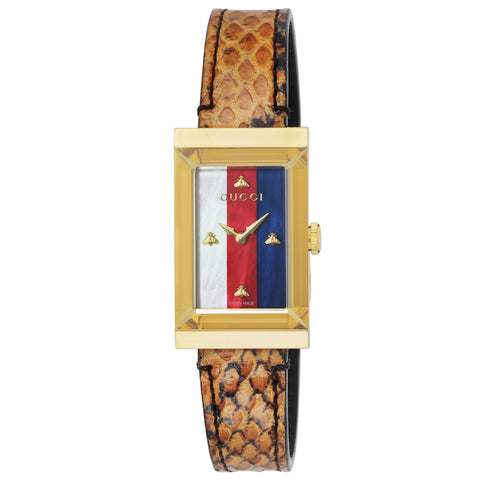 GUCCI YA147402 Elegant G-Frame Design 2-Year Warranty White Color Stylish Women's Watch