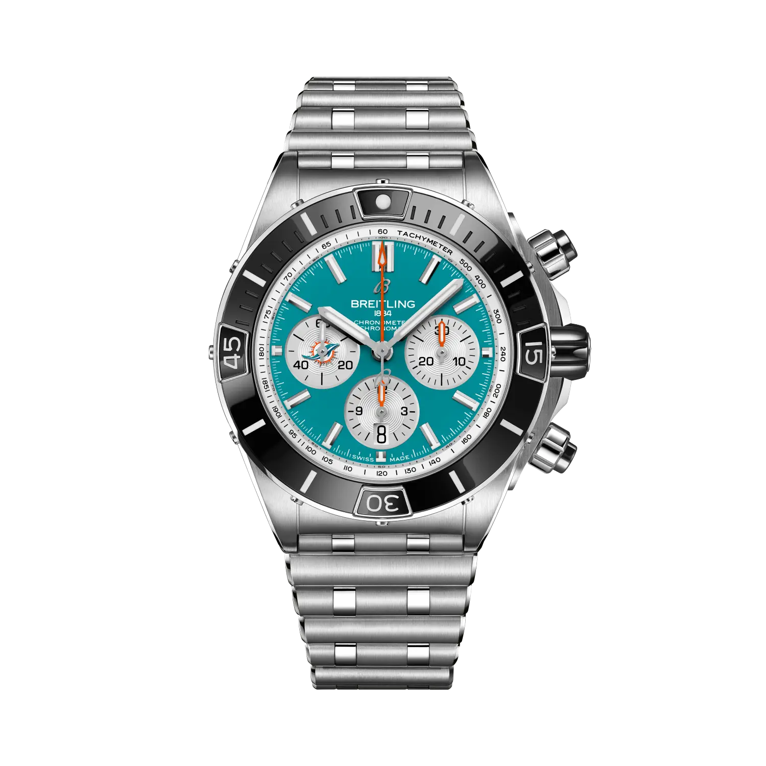 Breitling AB01361C1L2A1 Watch - Super Chronomat B01 Chronograph 44 NFL Miami Dolphins