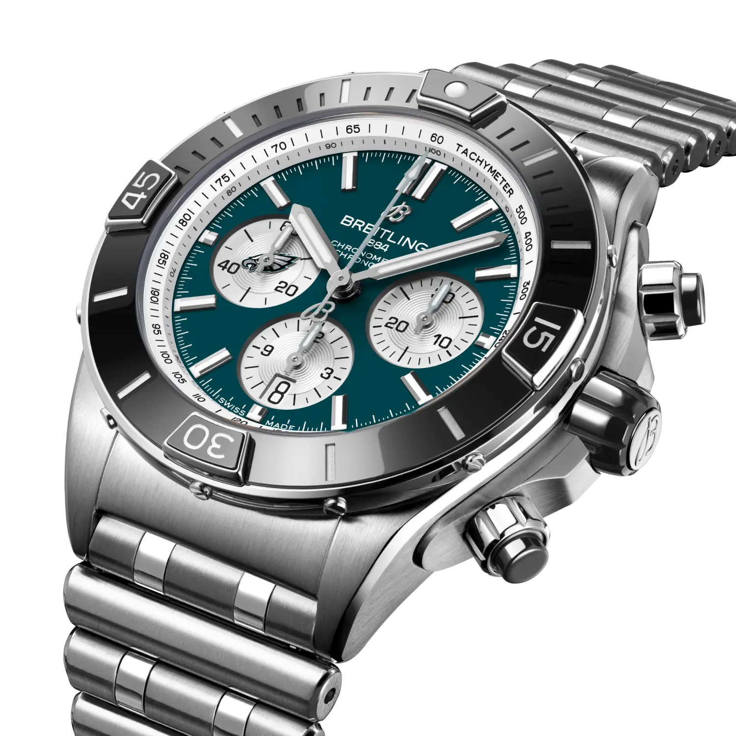 Breitling AB01361C1L5A1 Watch - Super Chronomat B01 Chronograph 44 NFL Philadelphia Eagles (Image 2)