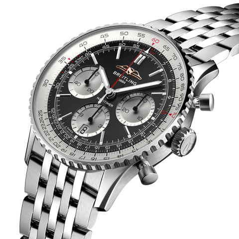 AB0139211B1A1 Luxury Chronograph Men's Watch - Stainless Steel Case - Water Resistant - Swiss Movement - Sapphire