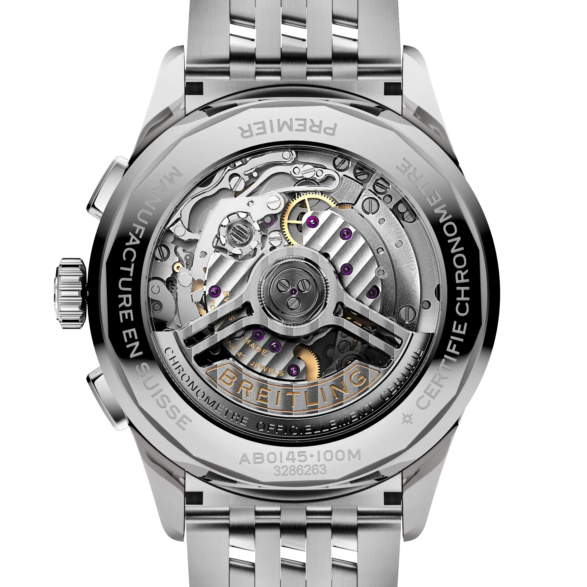 Breitling AB0145371L1A1 Watch - Chronograph Automatic Swiss Movement Sapphire Crystal Water Resistant (Image 4)