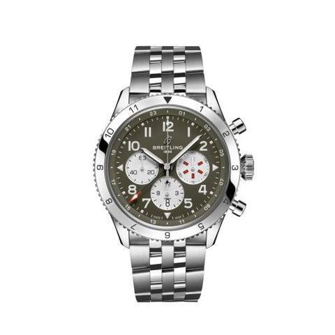 Breitling AB04452A1L1A1 Breitling Super AVI B04 Chronograph GMT 5-Year Warranty Green - Luxury Swiss Watch for Adventurers