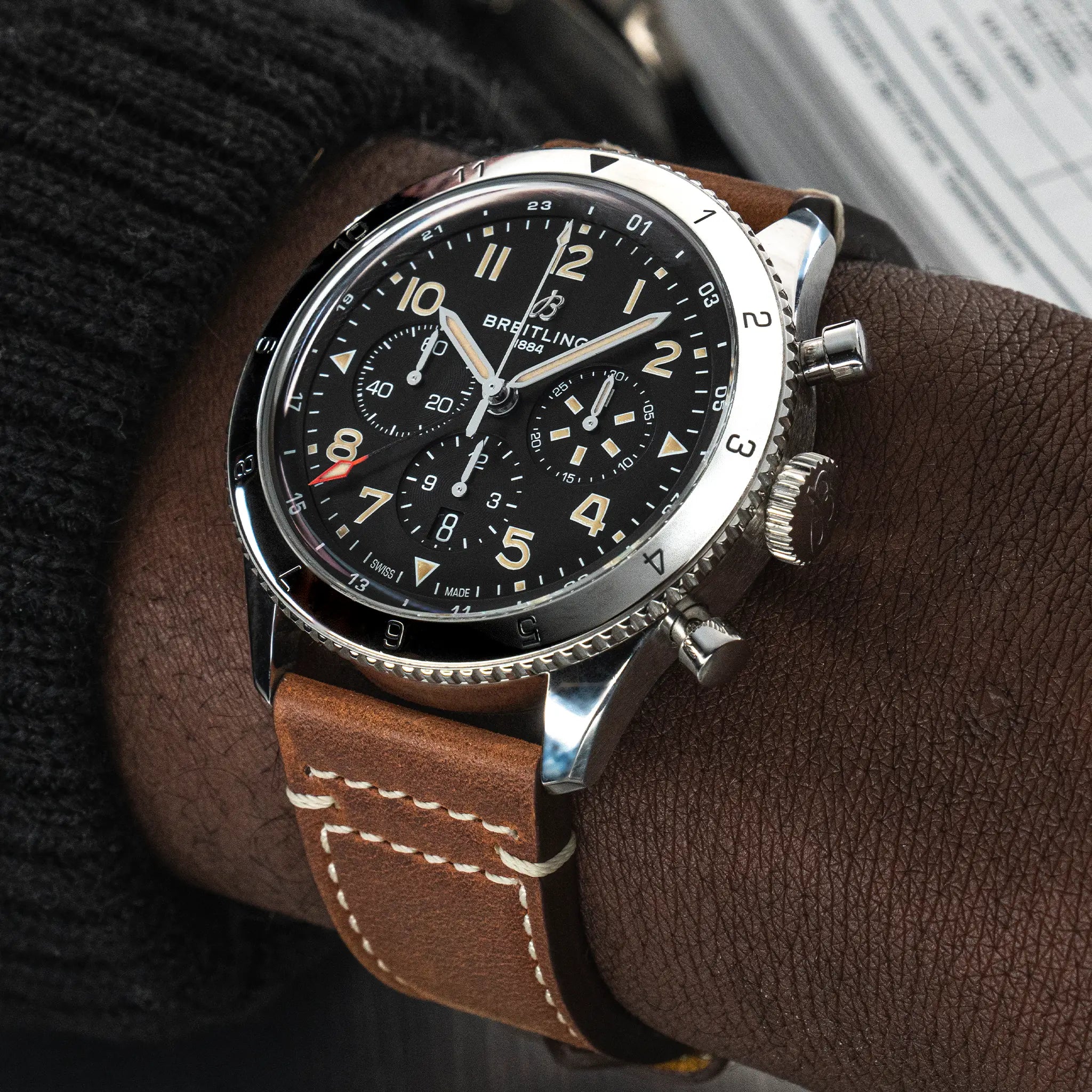 Breitling AB04453A1B1X1 Watch - B04 GMT 46 P-51 Watch Japan Official (Image 5)