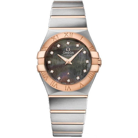 Omega Constellation Quartz Ladies' Watch with Metal Bracelet, Parallel Import, 5-Year Warranty. Model: 123.20.27.60.57.006.