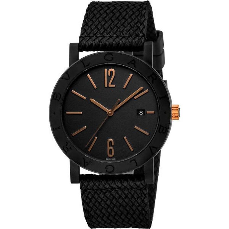 BVLGARI BB41BBCLD/MB Watch - Men's Watch with Rubber Strap Parallel Imported 2-Year Warranty