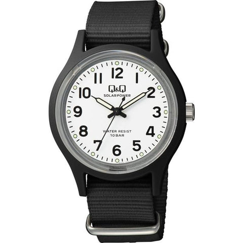 CITIZEN E05A-002VK Watch - Q&Q Nano Analog Solar Watch with 10 ATM Water Resistance and Nylon Strap