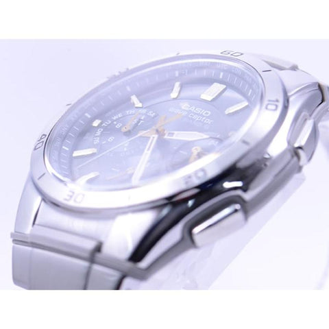 Casio Men's Wave Ceptor Solar Radio Watch Multi Band 6 Chronograph Metal Band WVQ-M410DE-1A3JF