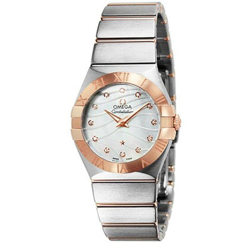 OMEGA Constellation Quartz Ladies Watch 123.20.27.60.55.006 - White Pearl - Steel/Red Gold - 27mm