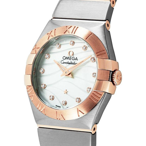 OMEGA Constellation Quartz Ladies Watch 123.20.27.60.55.006 - White Pearl - Steel/Red Gold - 27mm