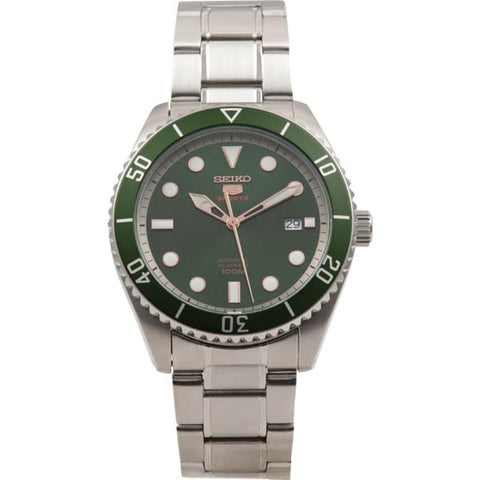Seiko 5 Sports Automatic Watch SRPB93K1 - Green Bezel Dial - Men's Chronograph