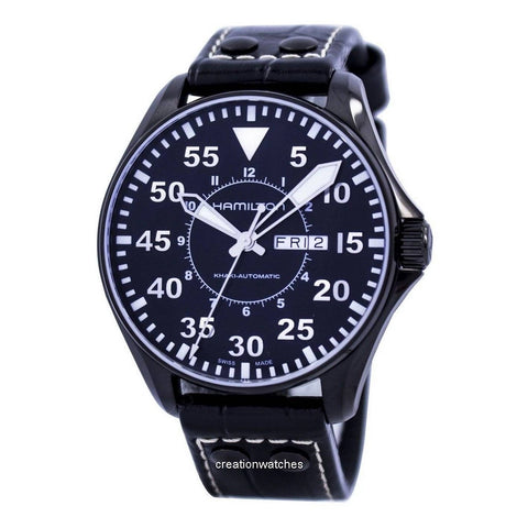 Hamilton H64785835 Watch - Khaki Aviation Pilot Day Date Auto