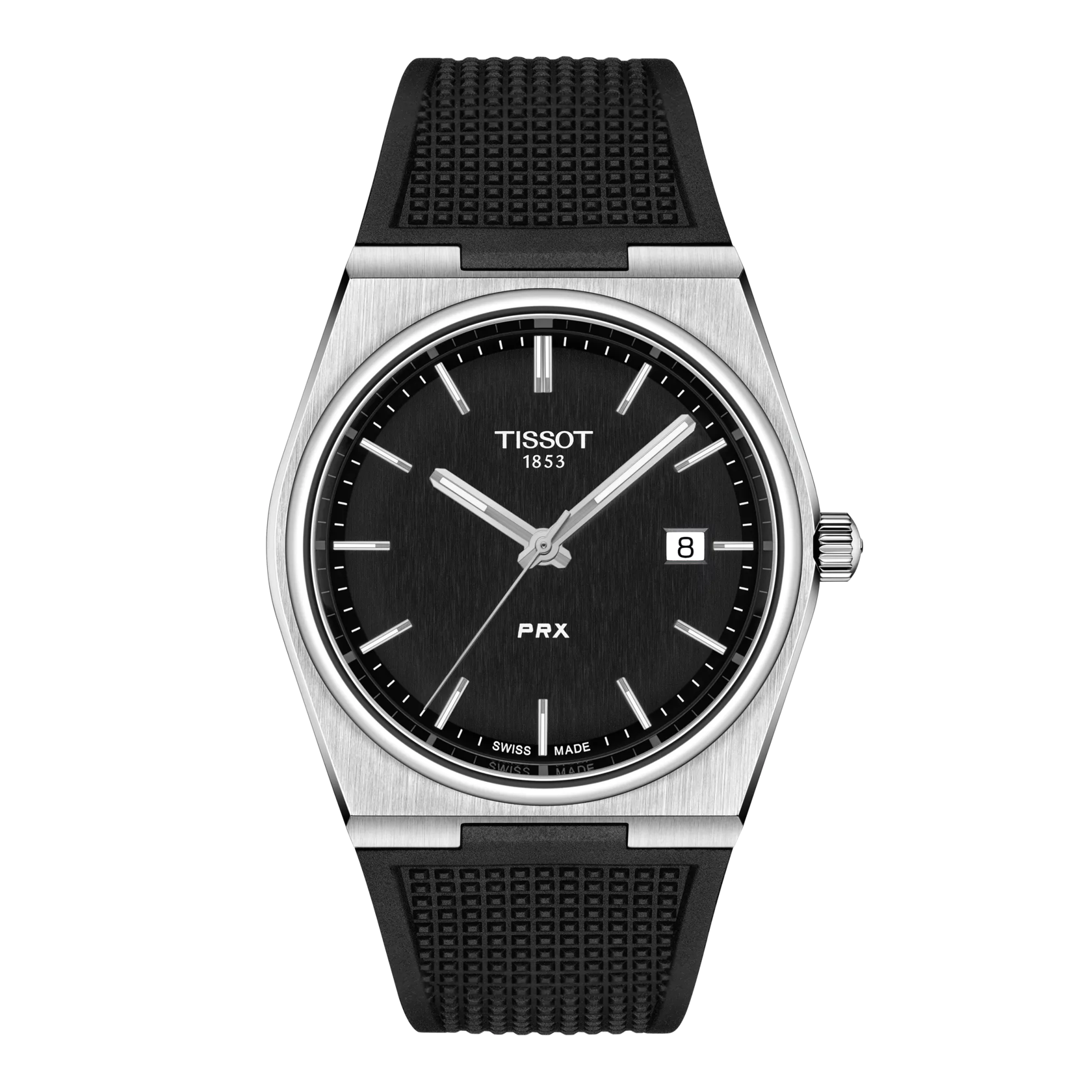 TISSOT T137.410.17.051.00 Watch - PRX Quartz Stylish Black Rubber Strap Water Resistant Swiss Made (Image 10)