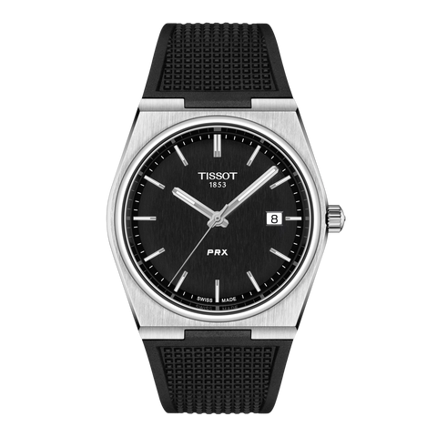 TISSOT T137.410.17.051.00 Watch - PRX Quartz Stylish Black Rubber Strap Water Resistant Swiss Made (Image 10)
