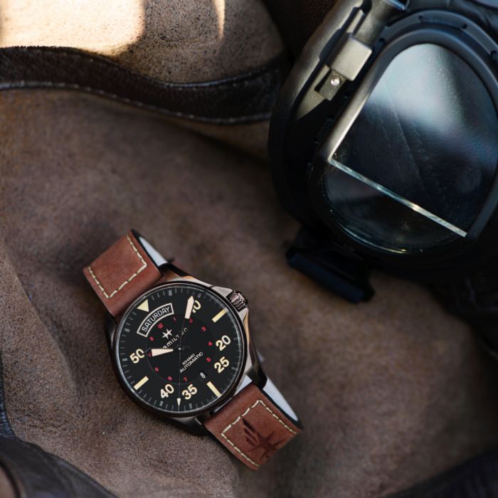 Hamilton H64605531 Watch - Khaki Aviation Day Date Auto (Image 8)