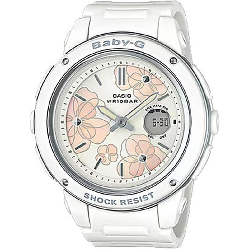 CASIO BGA-150FL-7AJF Watch - Women's Elegant Flowers Floral Dial Series White