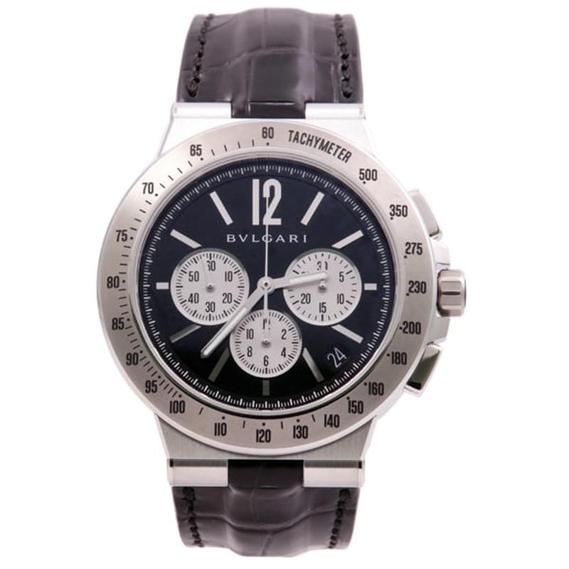BVLGARI DG41BSLDCHTA Watch - Diagono Tachymetric Black Parallel Import 2-Year Warranty
